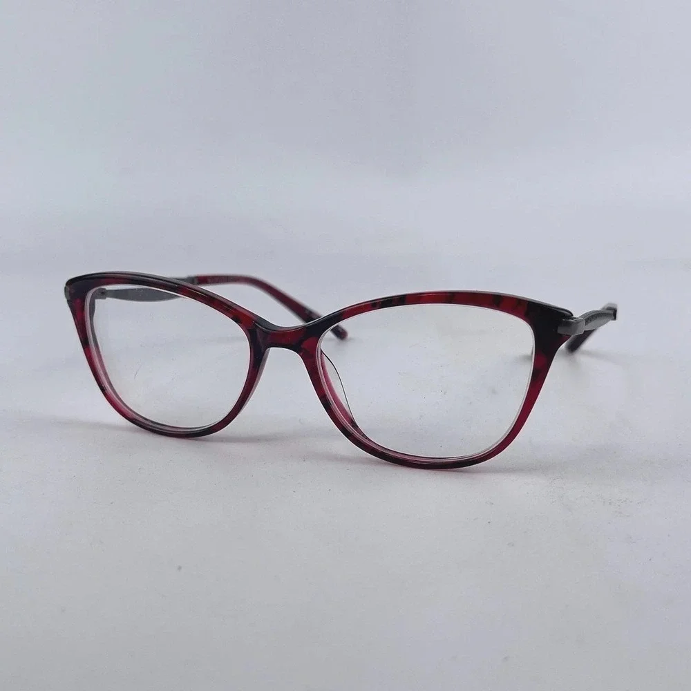 Badgley Mischka Alecia Womens Eyeglasses Frame Red & Black Cat Eye‎ 52-16-135 mm